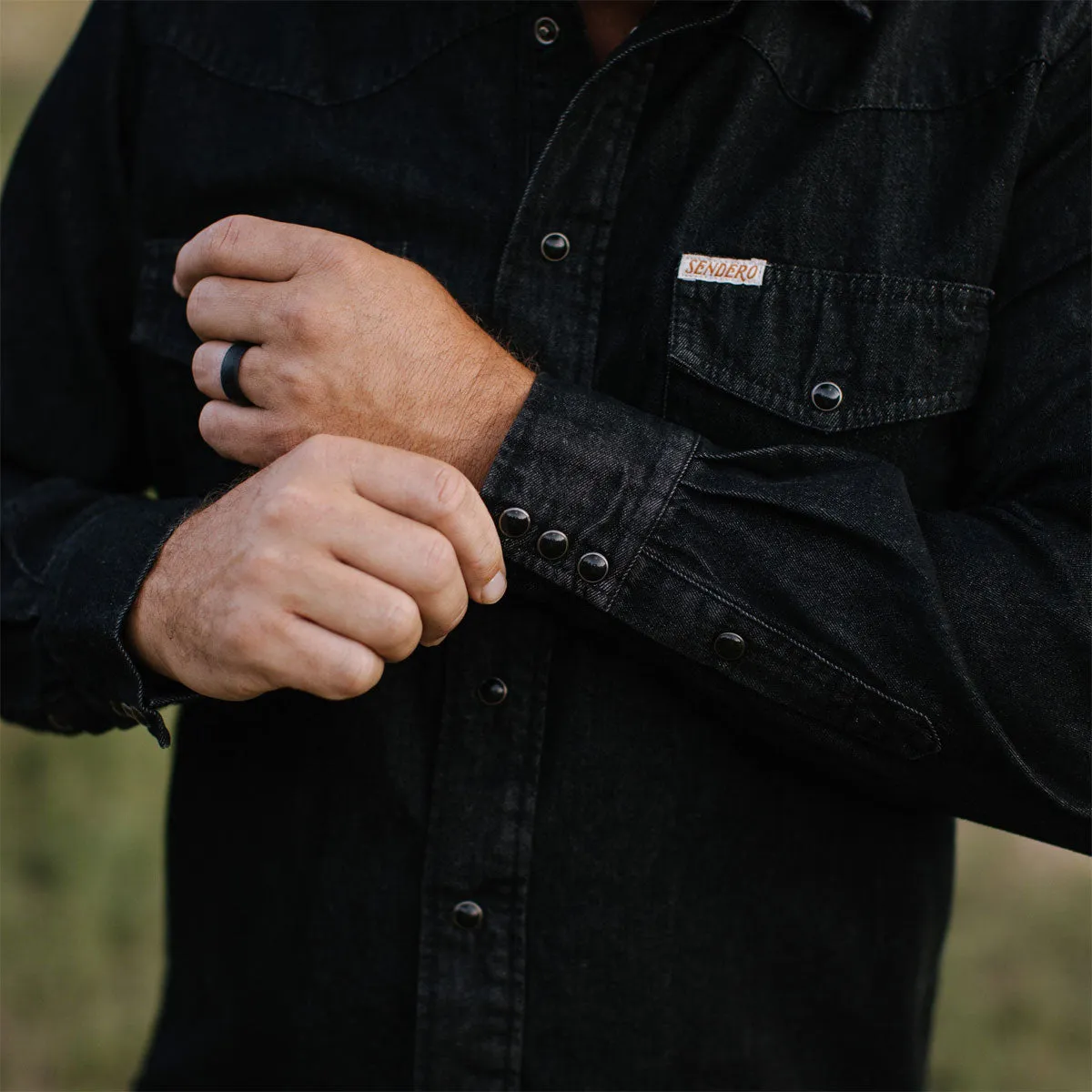 Sendero The Wyatt Pearl Snap Long Sleeve Shirt - Midnight Denim sold by CCS product image thumbnail 5