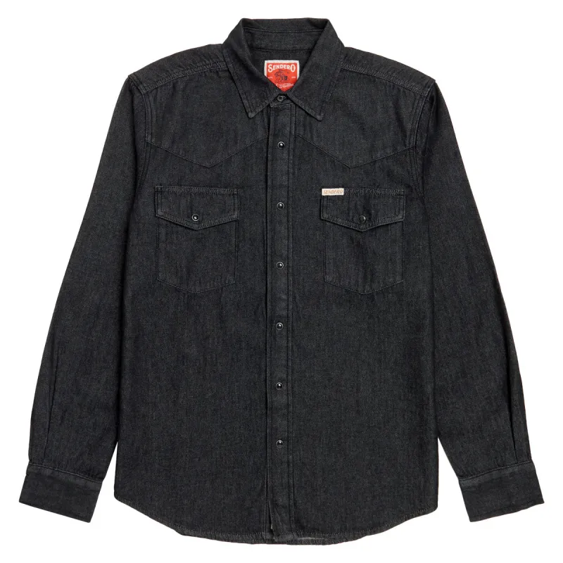 Sendero The Wyatt Pearl Snap Long Sleeve Shirt - Midnight Denim sold by CCS