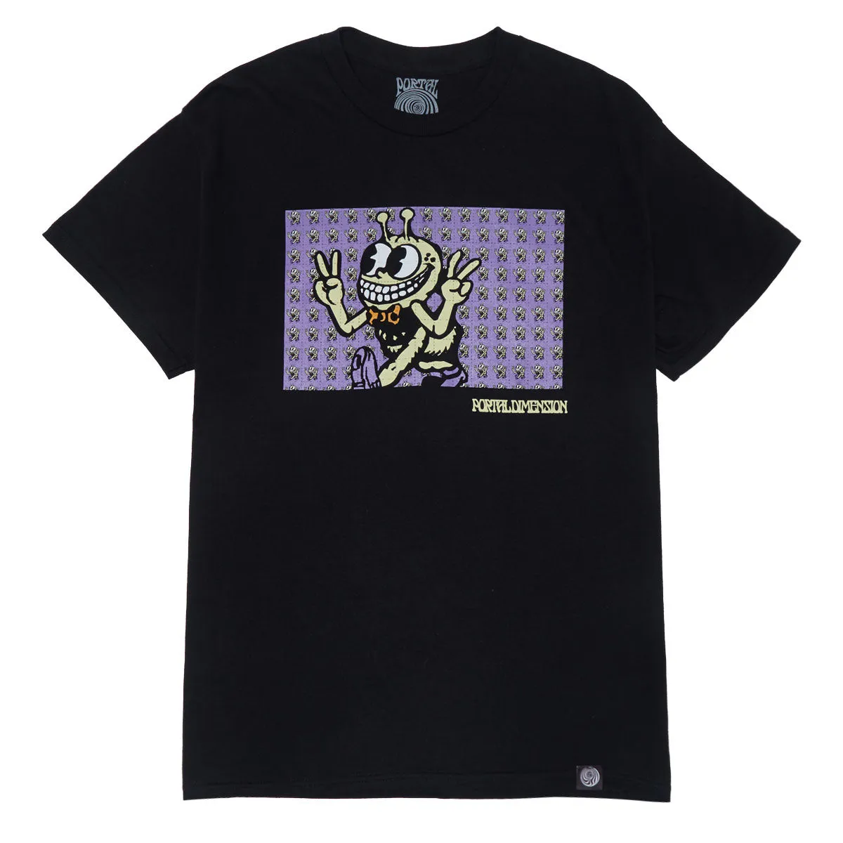 Portal Dimension Peace Tab T-Shirt - Black sold by CCS