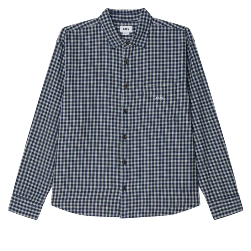 Obey Bigwig Andy Long Sleeve Shirt - Academy Navy Multi sold by CCS