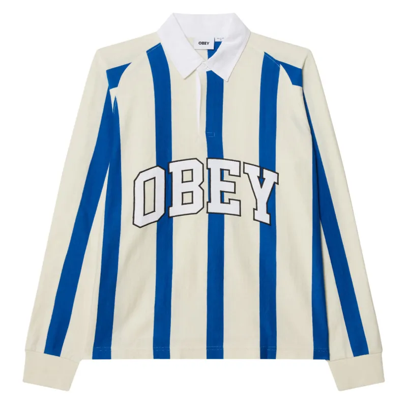 Obey Landon Stripe Long Sleeve Polo Shirt - White Multi sold by CCS