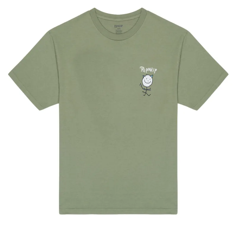 RIPNDIP Nerman Rockwell T-Shirt - Dusty Olive sold by CCS