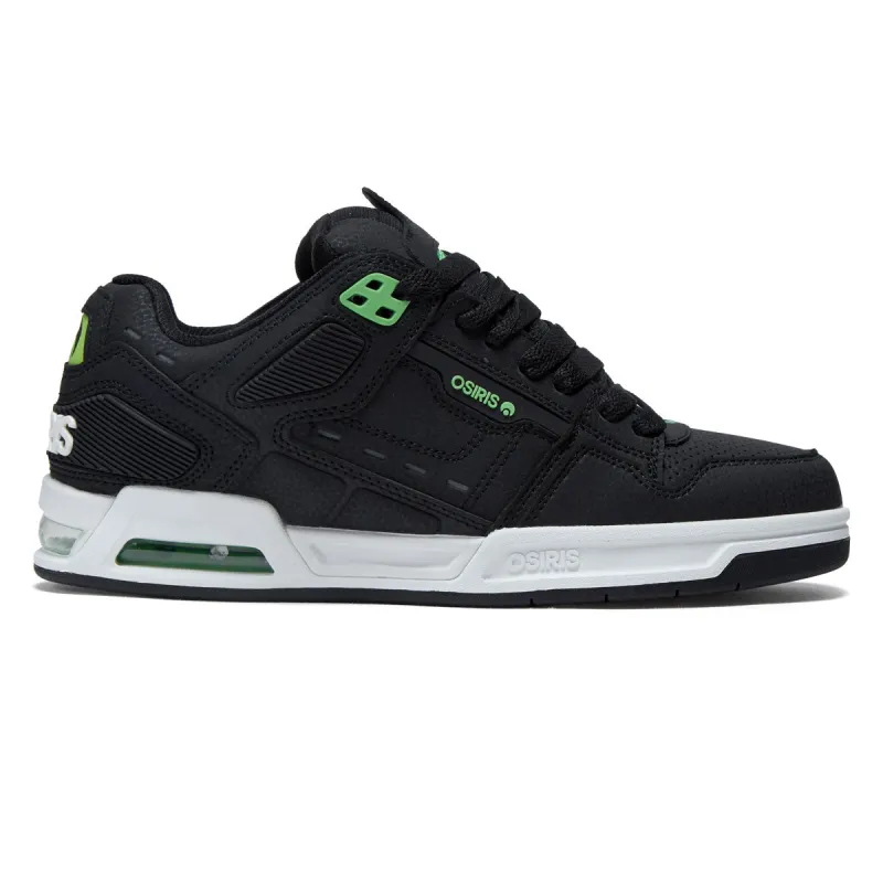 Osiris Peril Shoes - Black/Black/Green sold by CCS