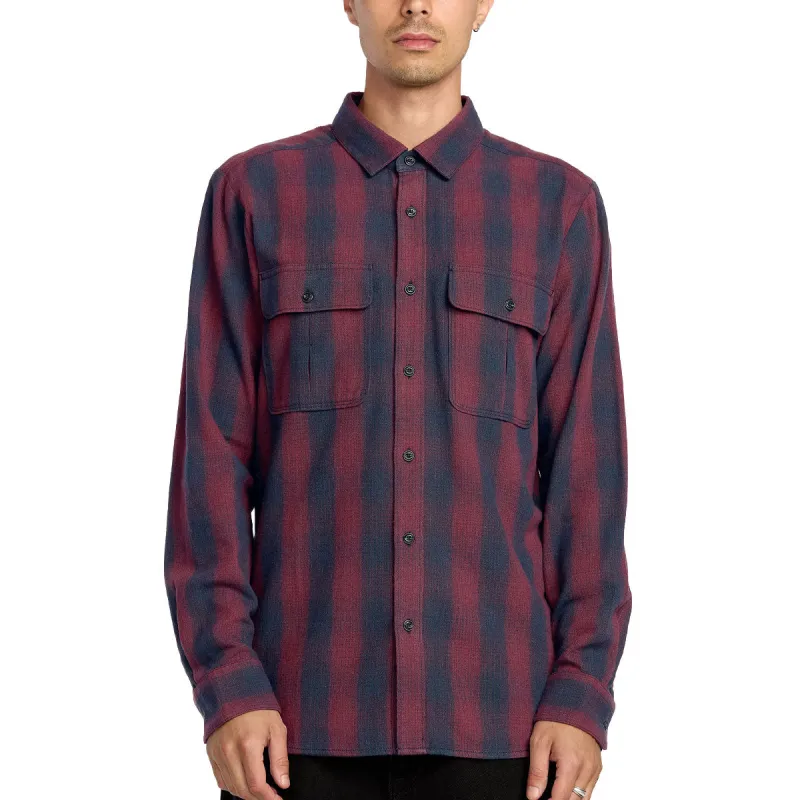 Volcom Shadowstone Long Sleeve Flannel Shirt - Navy made by Volcom