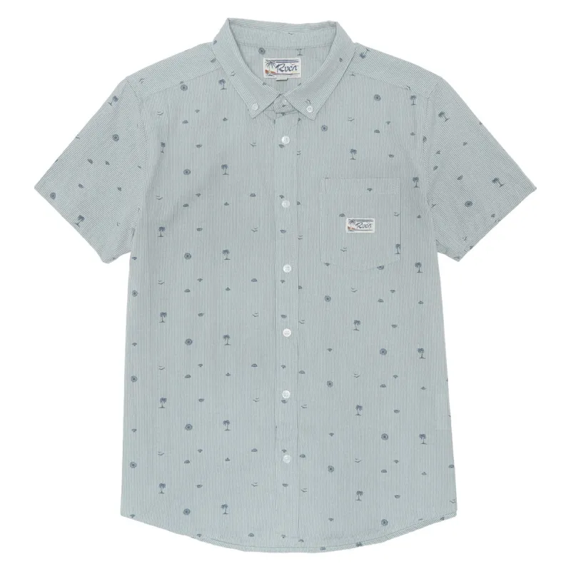 RVCA Exotica Seersucker Shirt - Green Tea made by RVCA