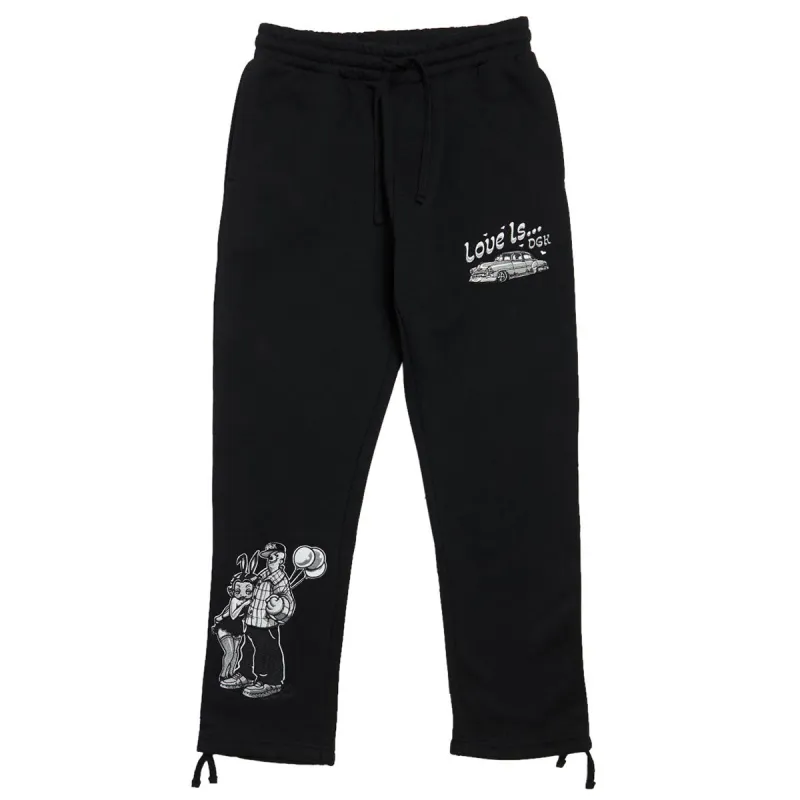 DGK Love Is... Fleece Sweatpants - Black sold by CCS