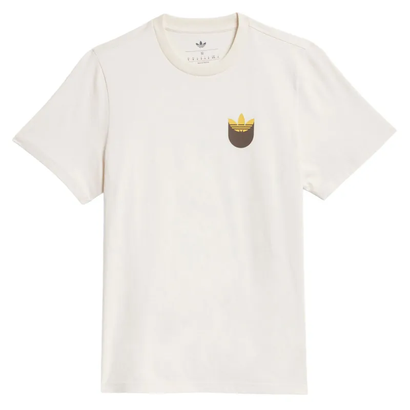 Adidas Skate Trefoil Shadow T-Shirt - Wonder White/Rust Orange sold by CCS