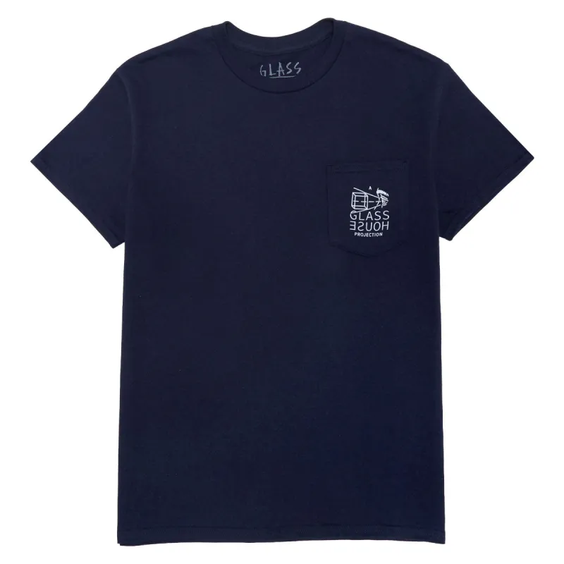 Glass House Projection Pocket T-Shirt - Navy sold by CCS