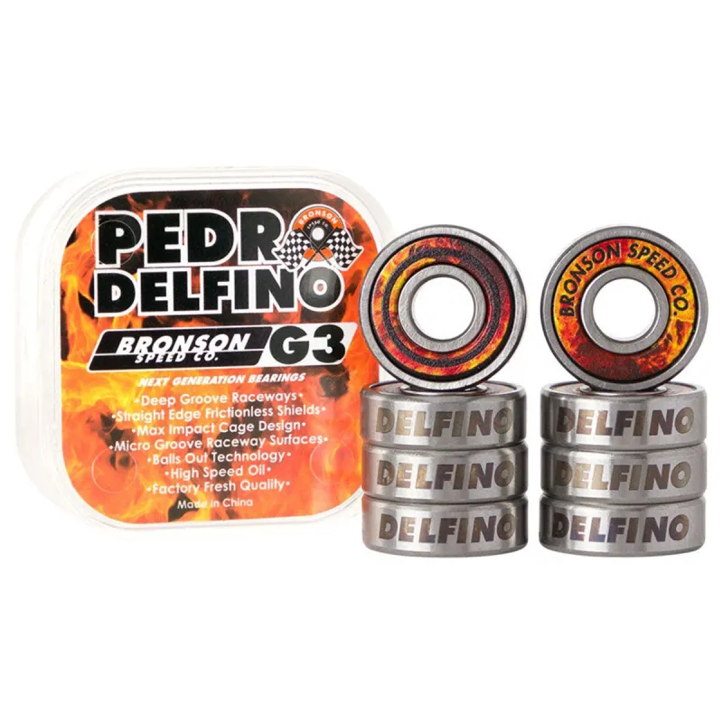 Bronson Pedro Delfino Pro G3 Bearings - Orange sold by CCS