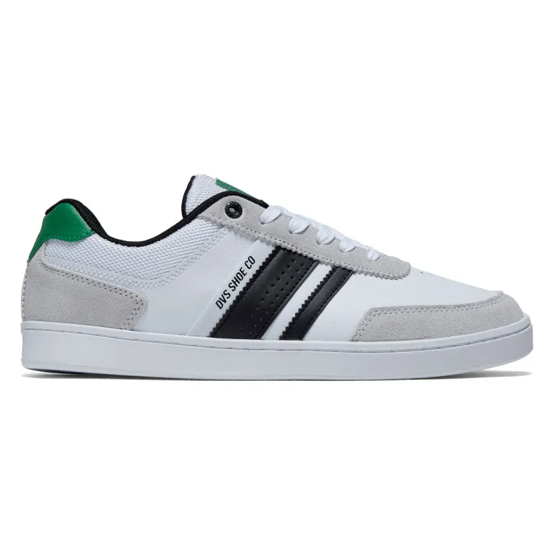 DVS Milan ST Shoes - White/Black/Green Suede made by CCS