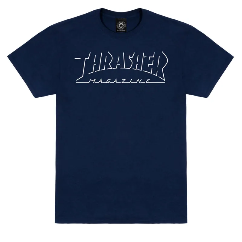 Thrasher Shadow Mag Logo T-Shirt - Navy made by Thrasher