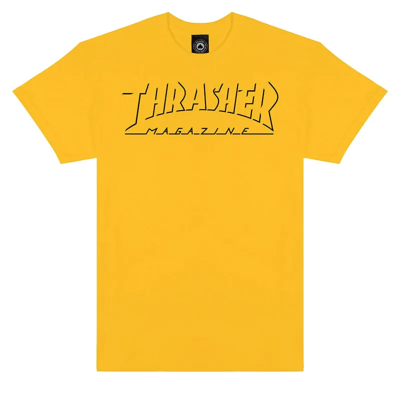 Thrasher Shadow Mag Logo T-Shirt - Gold made by Thrasher