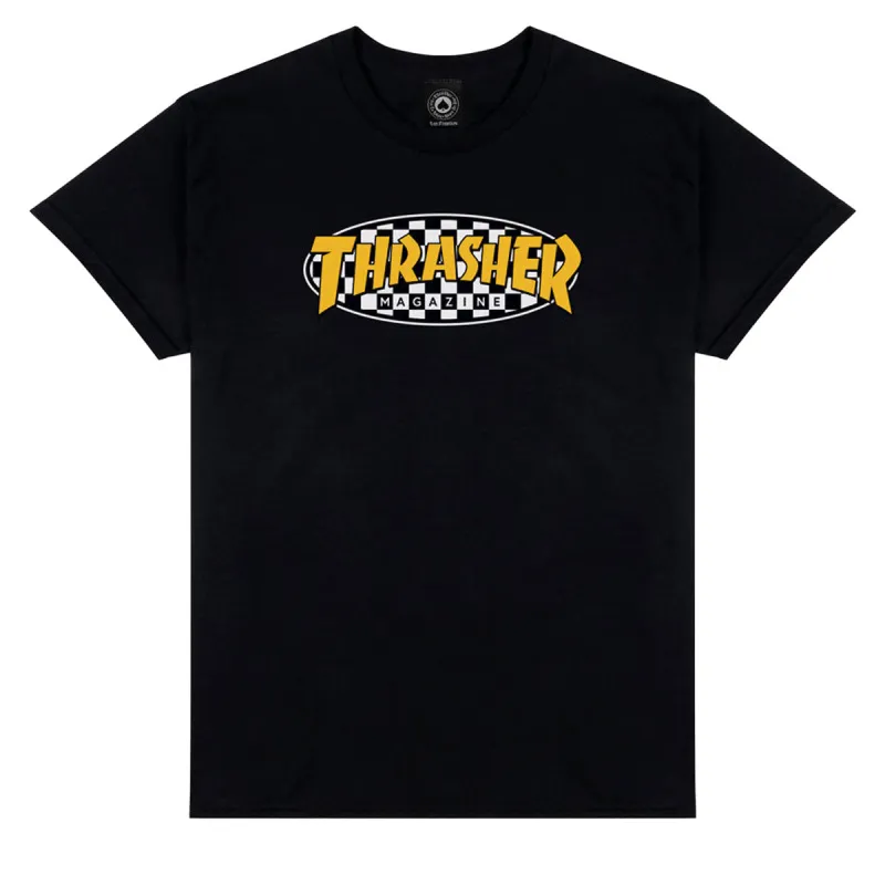 Thrasher Checkered Oval T-Shirt - Black made by Thrasher