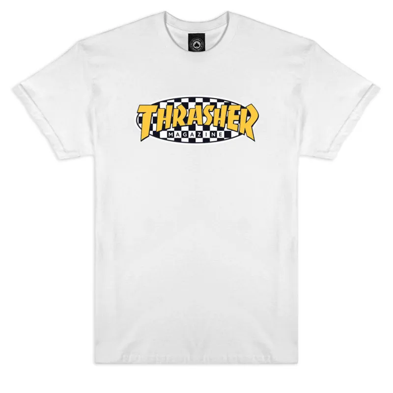 Thrasher Checkered Oval T-Shirt - White made by Thrasher