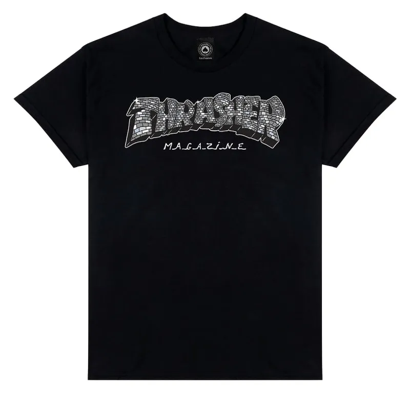 Thrasher Disco By Spanky T-Shirt - Black made by Thrasher