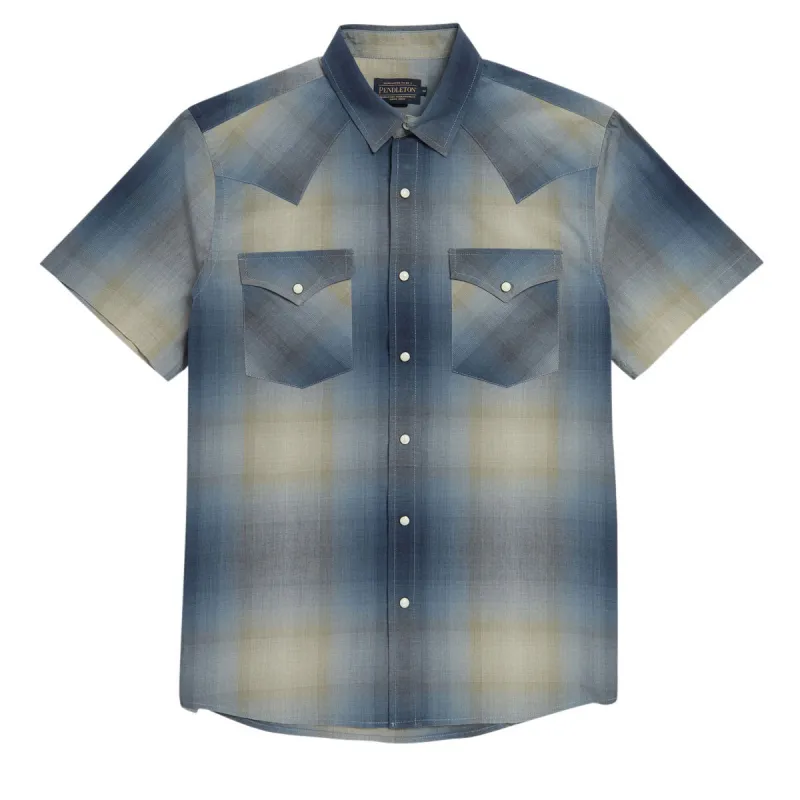 Pendleton Frontier Shirt - Navy/Grey Ombre made by Pendleton