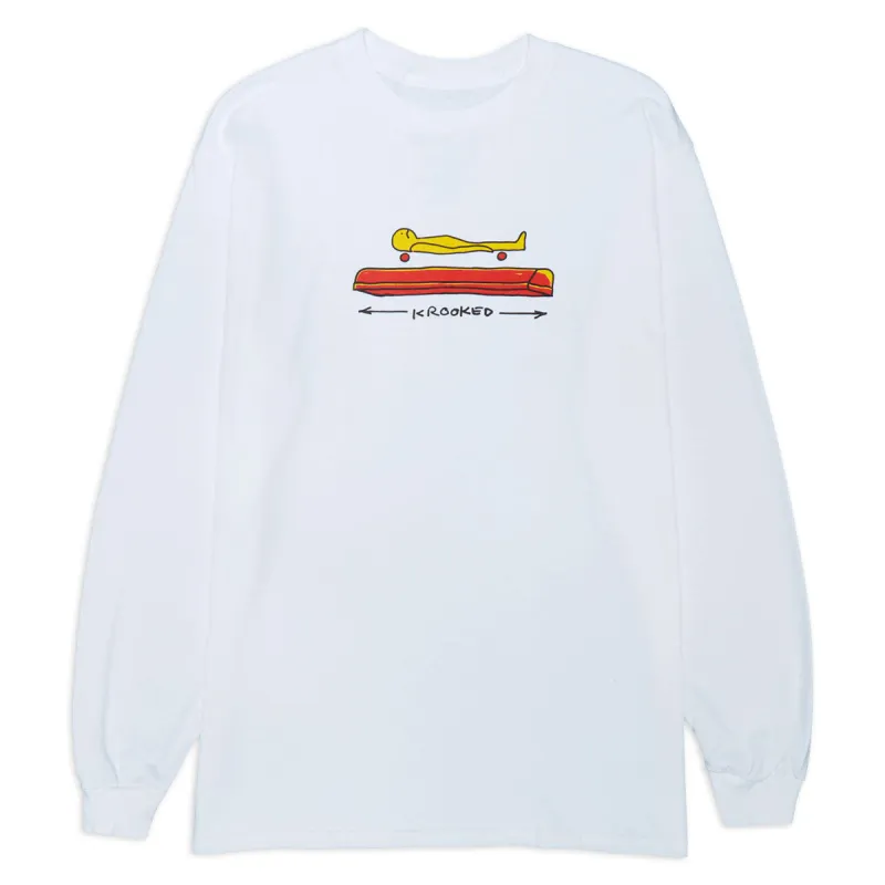 Krooked Koffin Long Sleeve T-Shirt - White/Multi sold by CCS