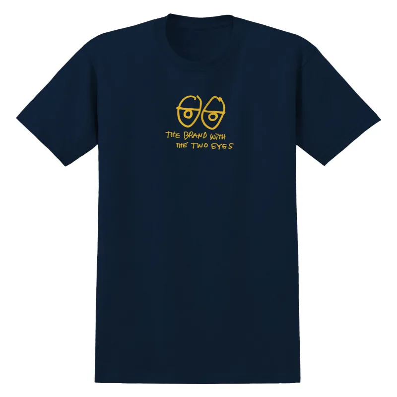 Krooked Two Eyes T-Shirt - True Navy/Yellow sold by CCS