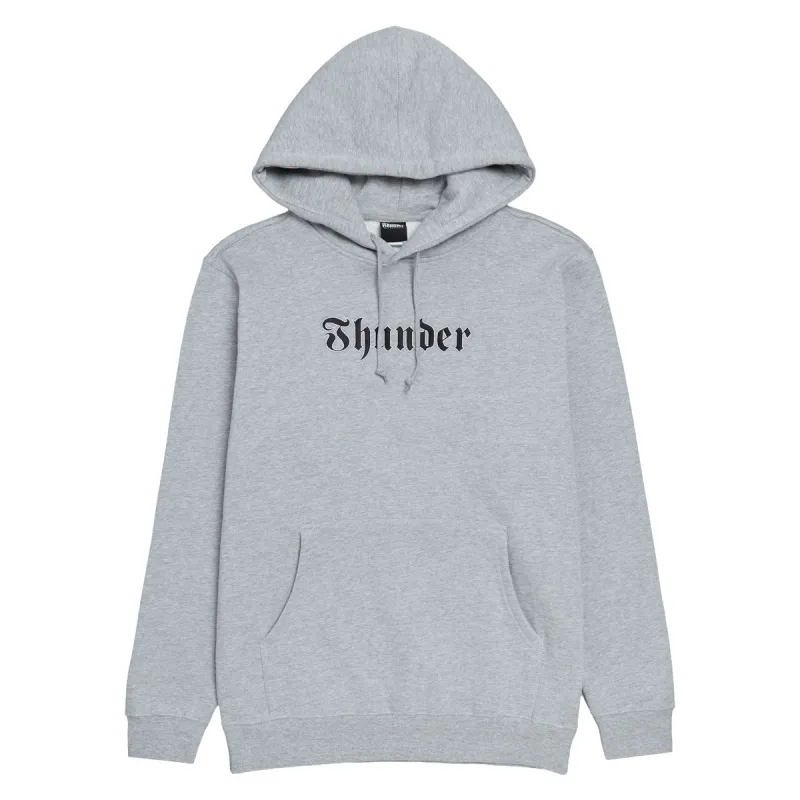 Thunder Script Hoodie - Heather Grey/Black Embroidery sold by CCS