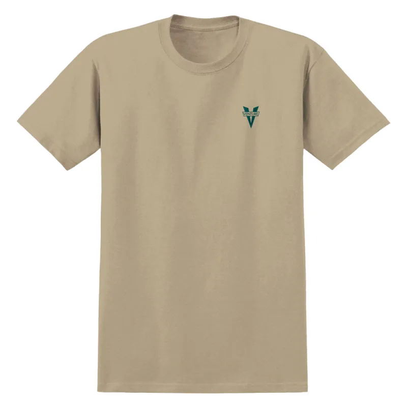 Venture Heritage Emb T-Shirt - Sand/Green Embroidery made by CCS