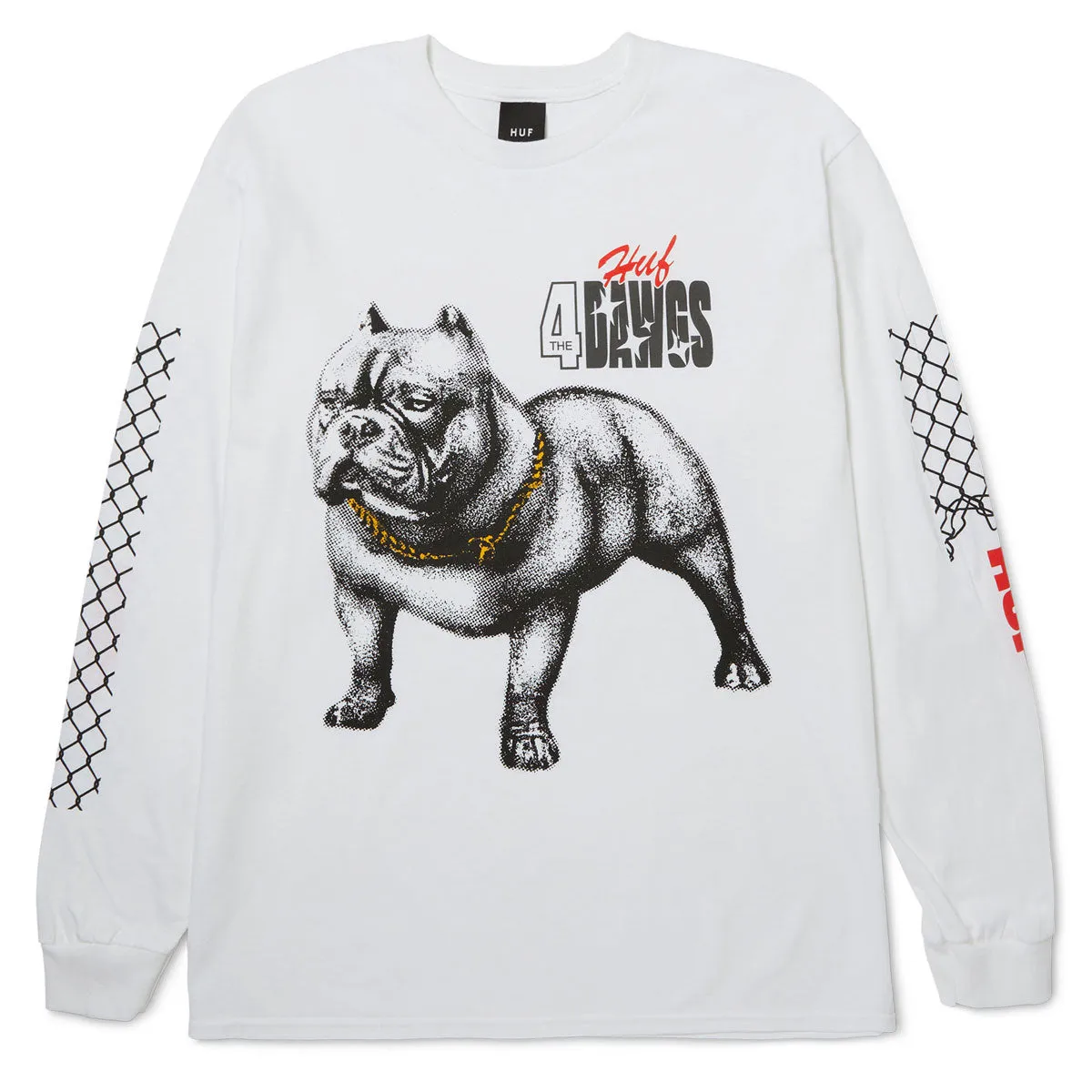 HUF 4 The Dawgs Long Sleeve T-Shirt - White sold by CCS