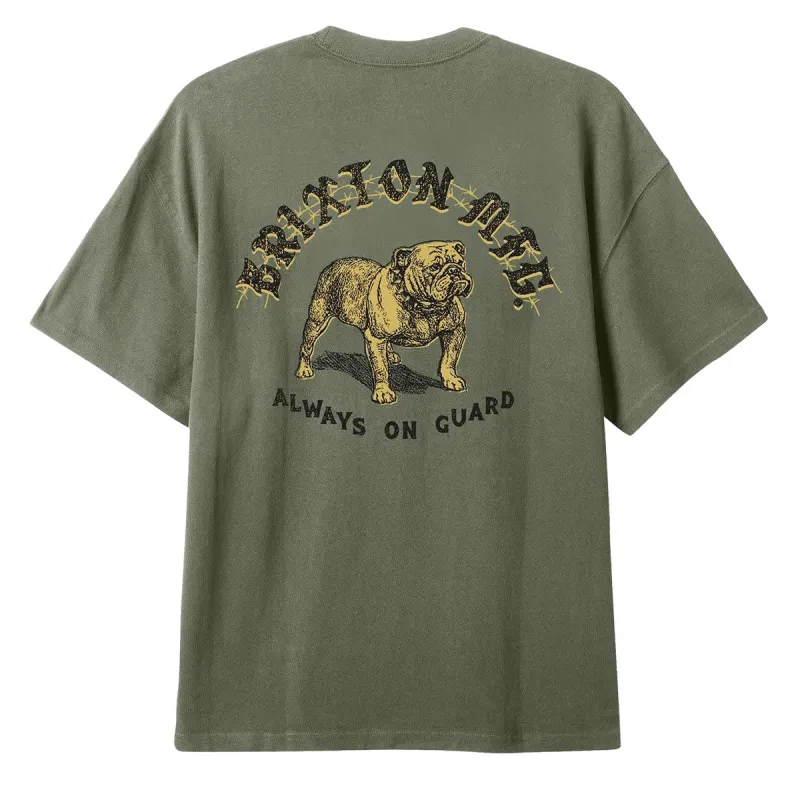 Brixton Bauer Heavyweight Relaxed T-Shirt - Olive Surplus Classic Wash sold by CCS