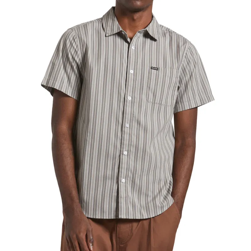 Brixton Charter Stripe Shirt - Charcoal Grey sold by CCS