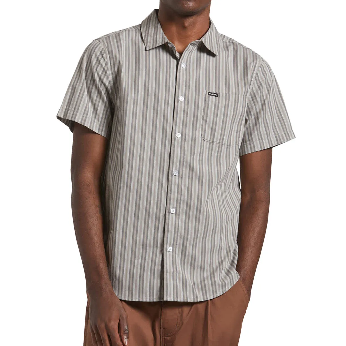 Brixton Charter Stripe Shirt - Charcoal Grey sold by CCS