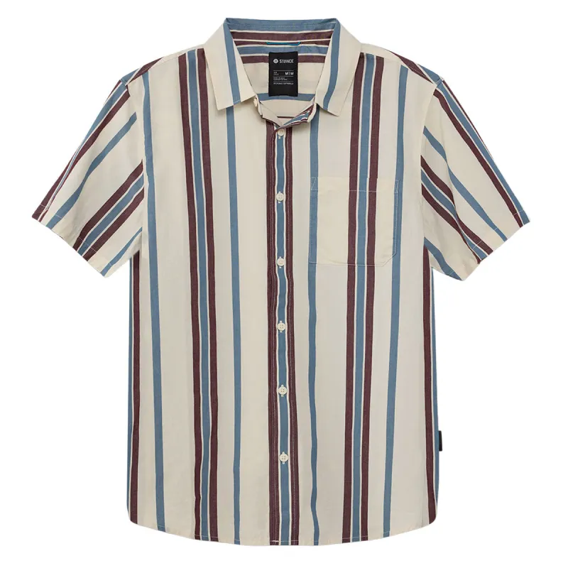 Stance Bales Button Up Shirt - Navy Stripe made by Stance
