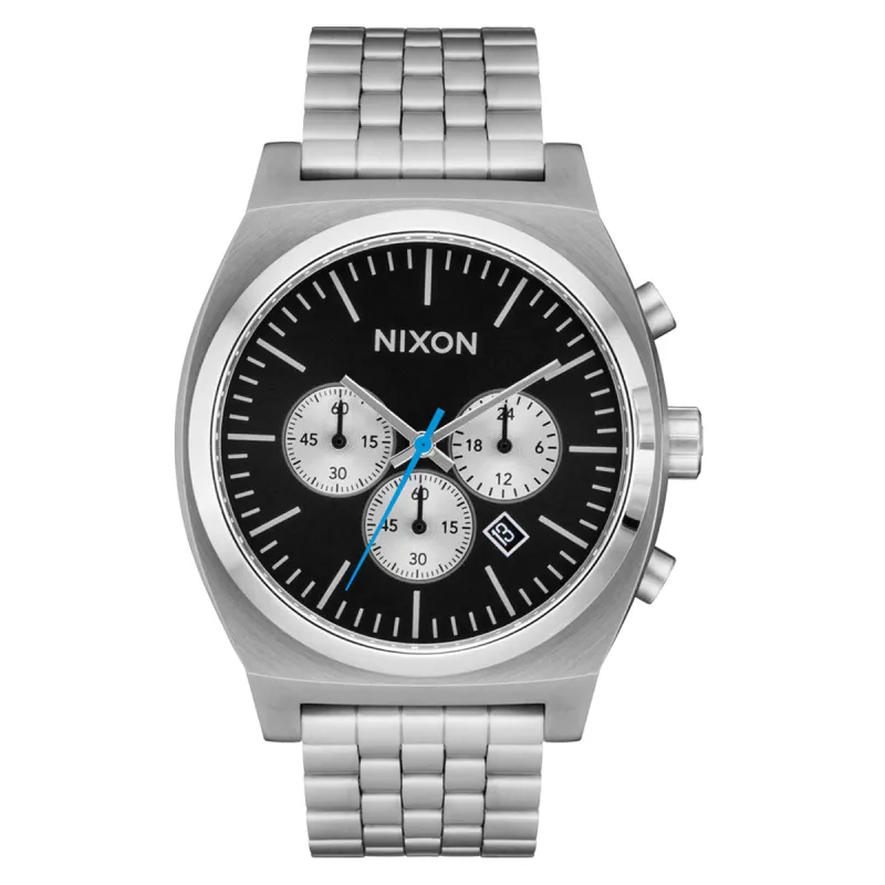 Nixon Time Teller Chrono Watch - Chrome/Black/Chrome Sunray sold by CCS