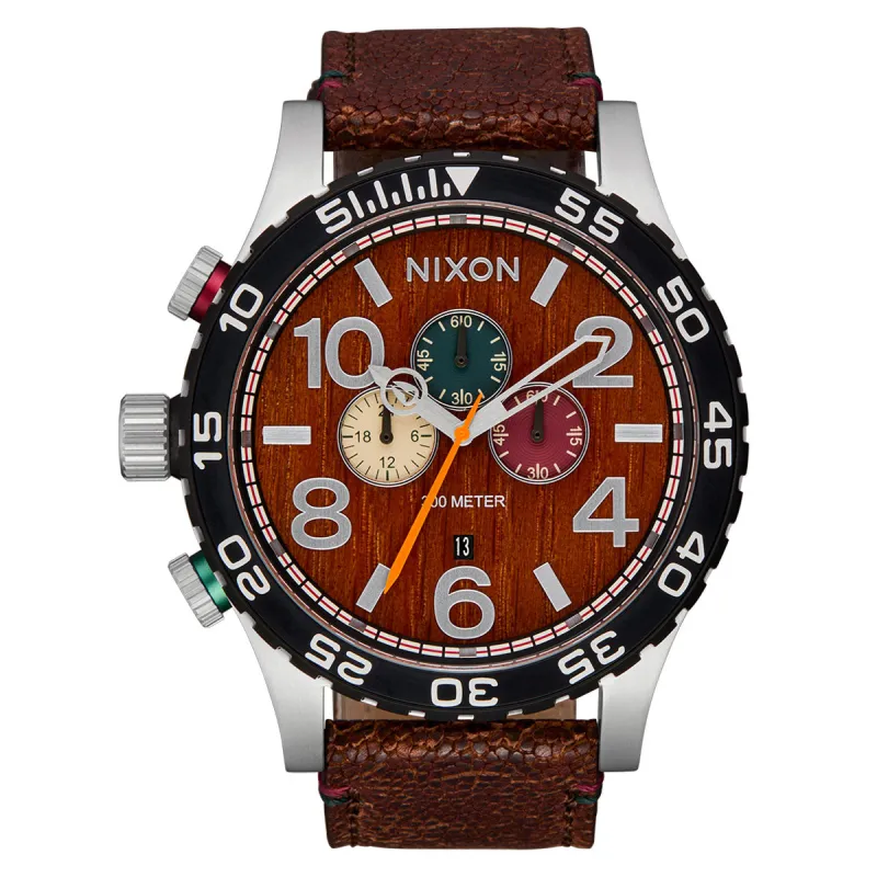 Nixon 51-30 Chrono Watch - Silver/Rosewood/Chocolate sold by CCS