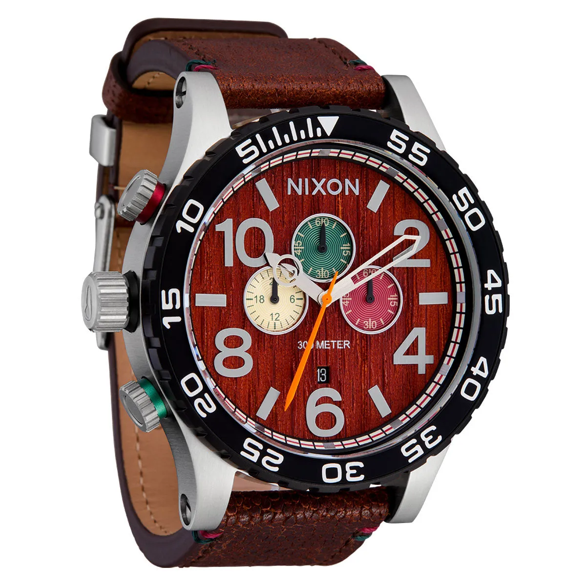 Nixon 51-30 Chrono Watch - Silver/Rosewood/Chocolate sold by CCS product image thumbnail 2