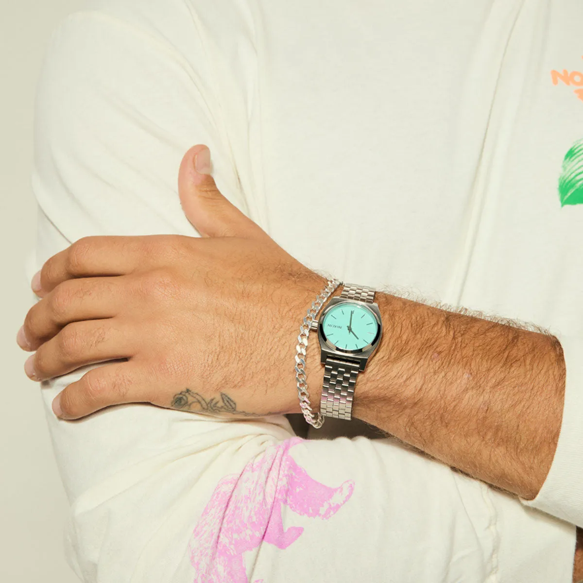 Nixon Medium Time Teller Watch - Silver/Turquoise sold by CCS product image thumbnail 5