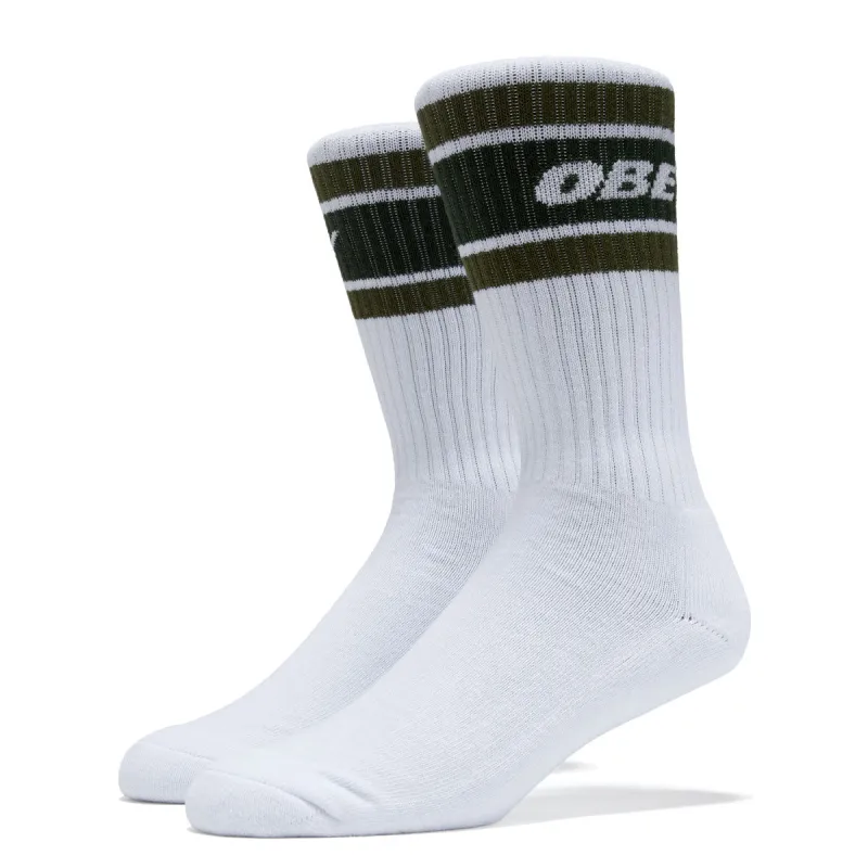 Obey Cooper II Socks - White/Kombu Green made by Obey