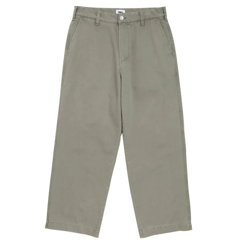 Obey Bigwig Giant Chino Pants - Smokey Olive Faded Wash made by Obey