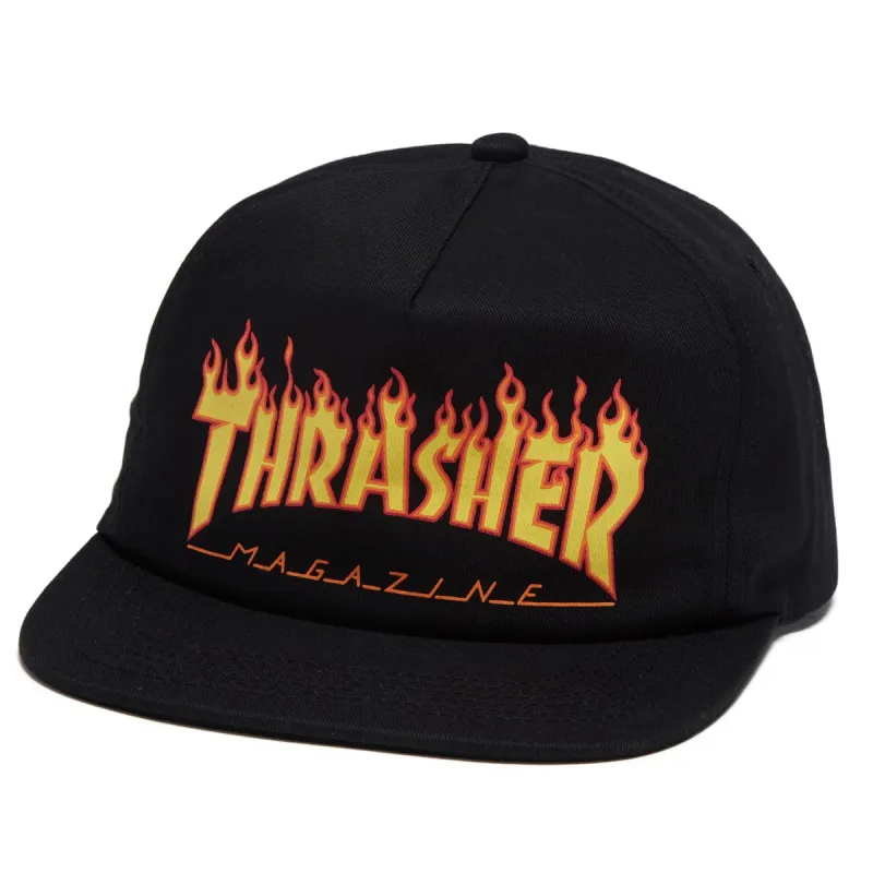 Thrasher Printed Flame Hat - Black sold by CCS