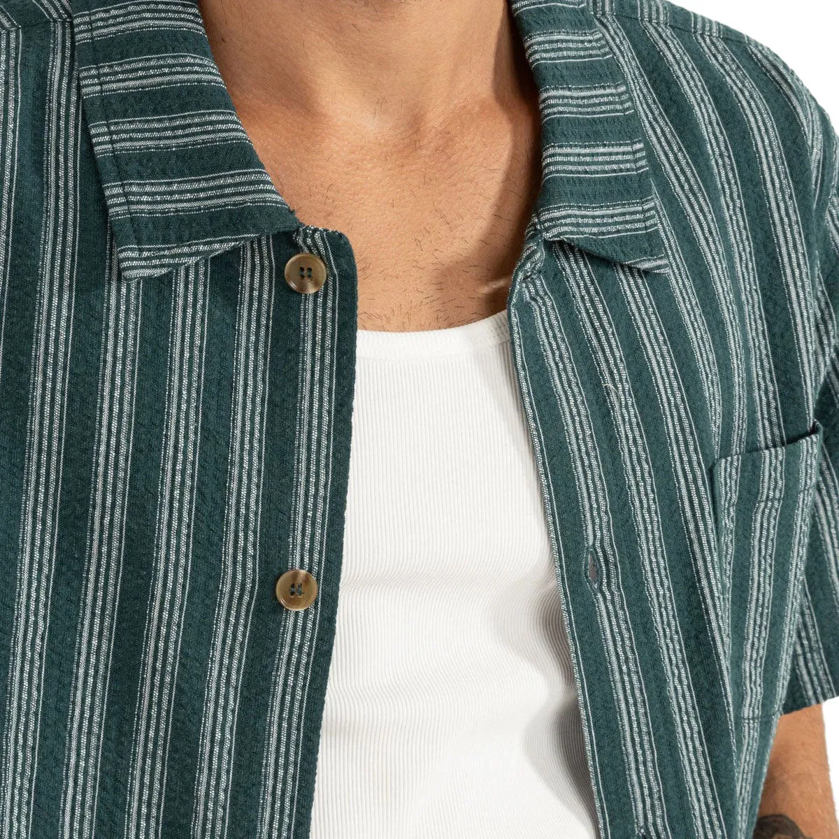 Rhythm Eli Stripe Shirt - Teal sold by CCS product image thumbnail 3