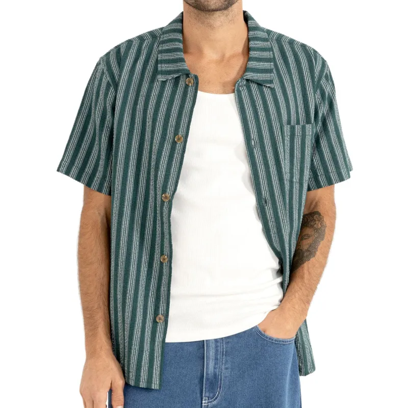 Rhythm Eli Stripe Shirt - Teal made by Rhythm.