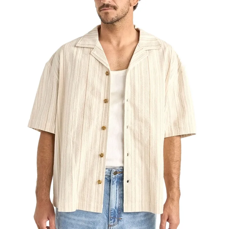 Rhythm Benny Relaxed Stripe Shirt - Cream sold by CCS