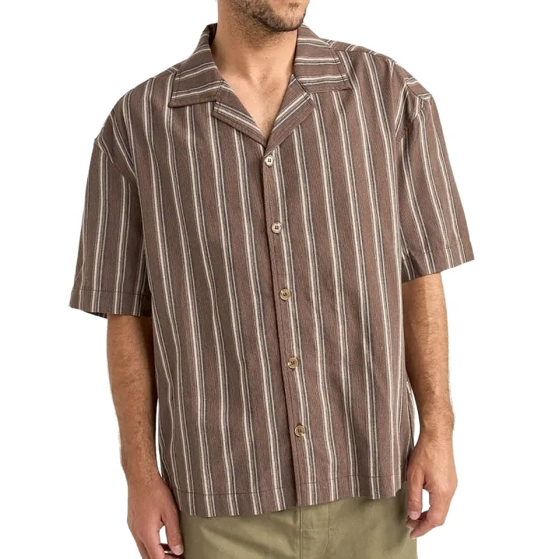Rhythm Baja Relaxed Stripe Shirt - Café sold by CCS