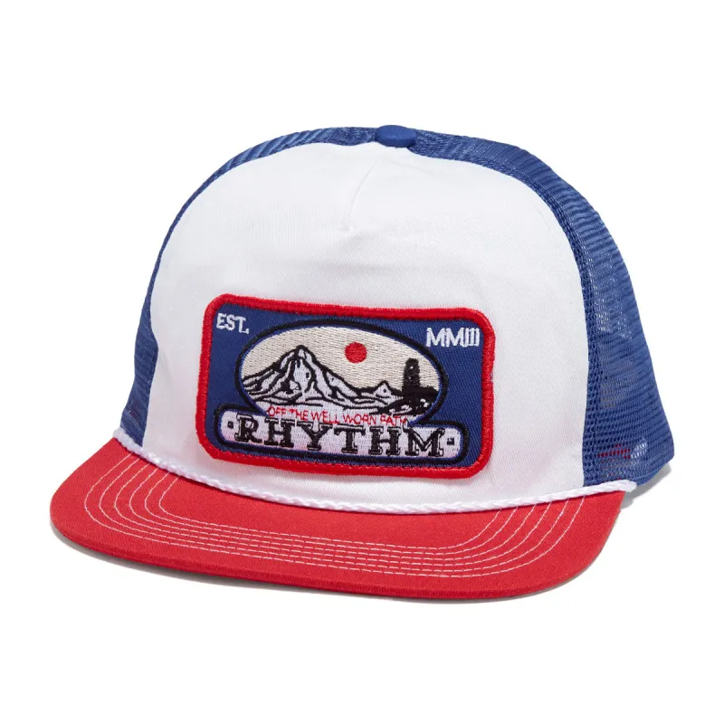 Rhythm Horizon Trucker Hat - Red/Blue made by Rhythm.