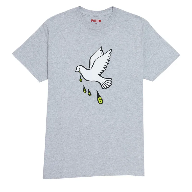 Poets Message Dove Screened T-Shirt - Graphite Grey made by CCS