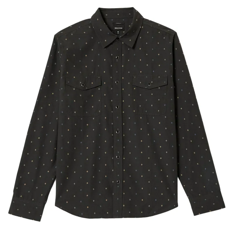 Brixton Wayne Long Sleeve Shirt - Asphalt Black sold by CCS