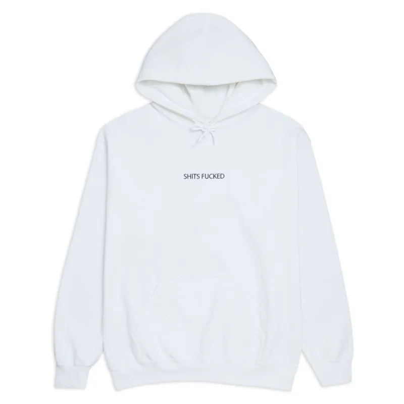 Designer Trash Shits Fucked Hoodie - White sold by CCS