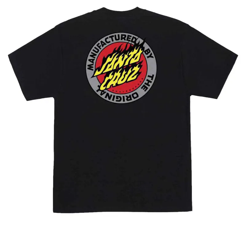 Santa Cruz Flamed MFG Dot T-Shirt - Black made by Santa Cruz Skateboards