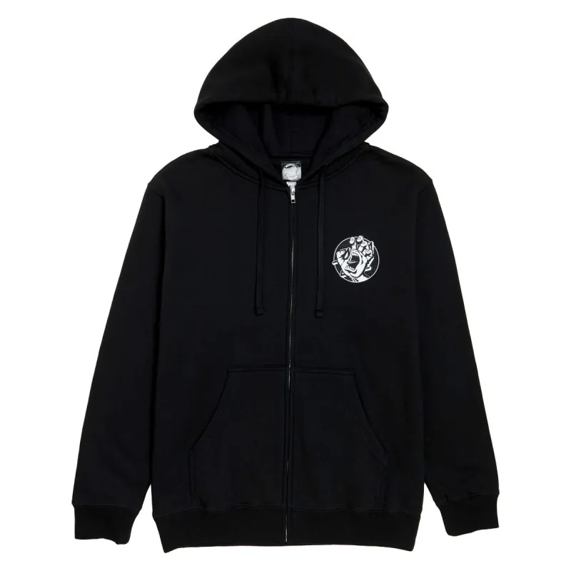 Santa Cruz Hand Dot Zip Up Hoodie - Black sold by CCS