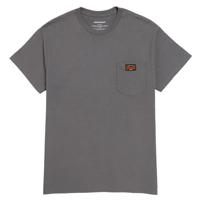 Independent Built To Grind Pocket T-Shirt - Charcoal sold by CCS