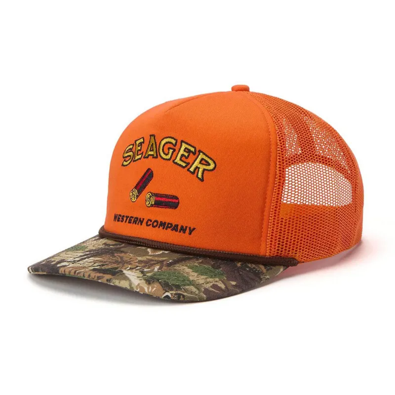 Seager Gone Huntin' Snapback Hat - Orange/Camo sold by CCS