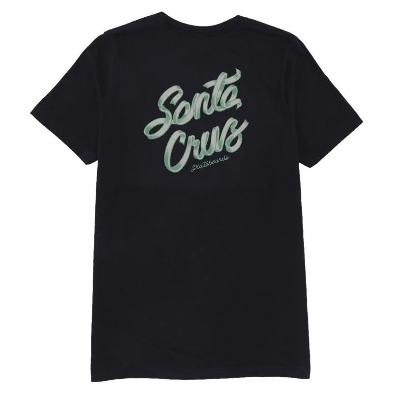 Santa Cruz Womens Ribbon Script Relaxed T-Shirt - Vintage Black sold by CCS