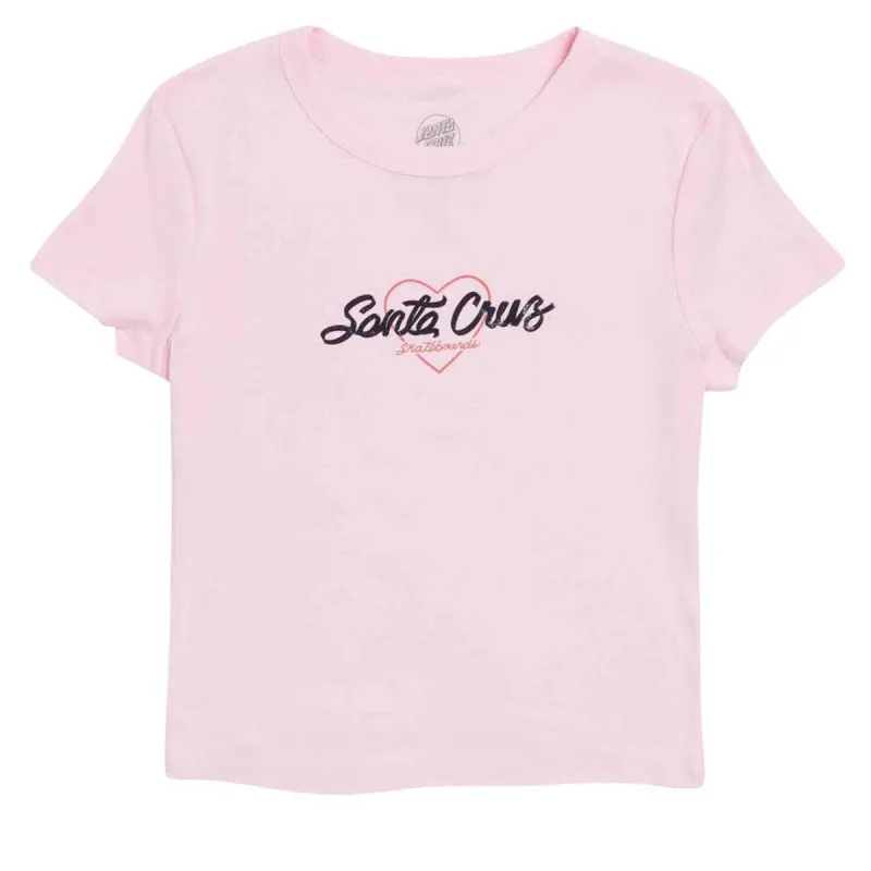 Santa Cruz Womens Love Script Center Cropped T-Shirt - Solid Pink Blend sold by CCS